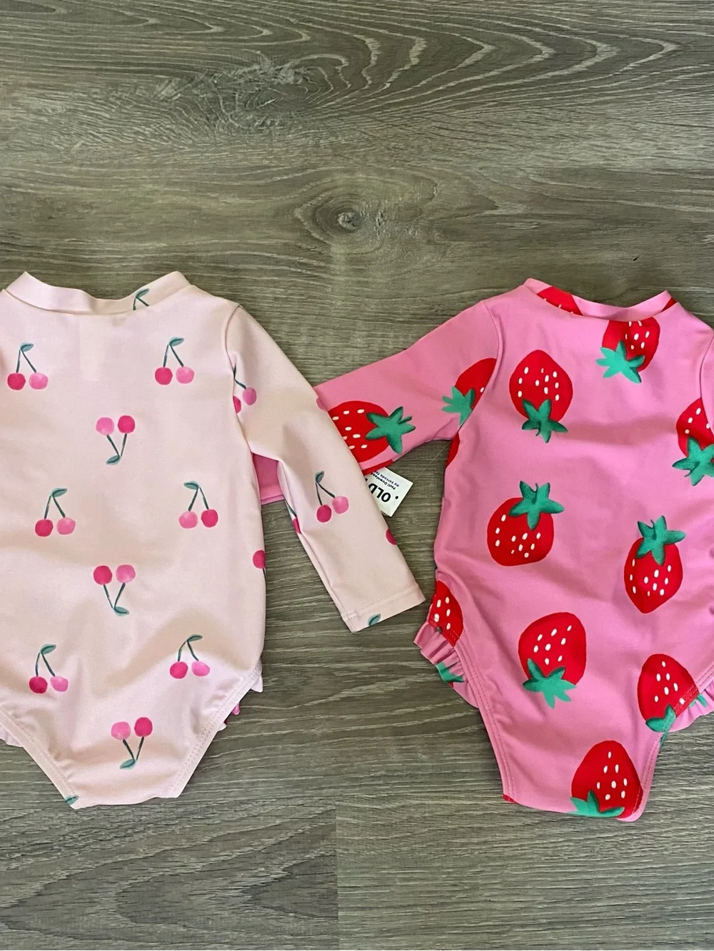 NWT 2 - Piece Lot Baby Girl Long Sleeve One-Piece Swimsuit